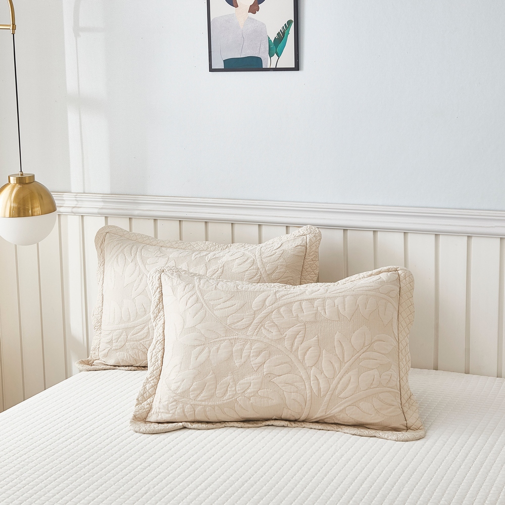 King quilted pillow shams top